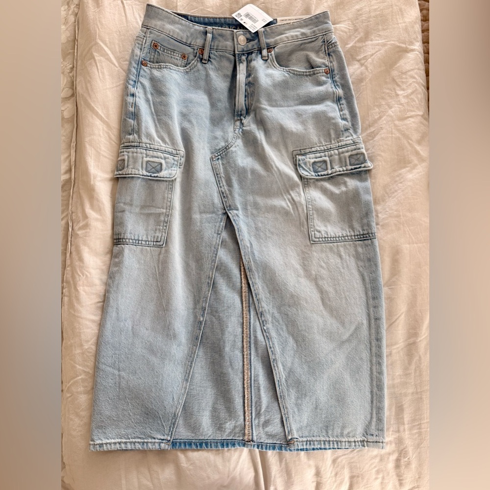 NWT, American Eagle Outfitters Midi Comfort Stretch Jean Skirt, Size 24W